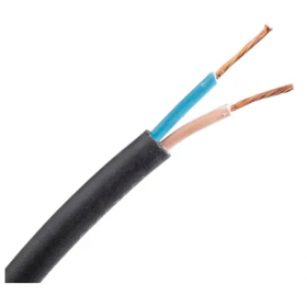 Câble souple H05VV-F 2x1,5mm Gaine Noire (Couronne 100m)